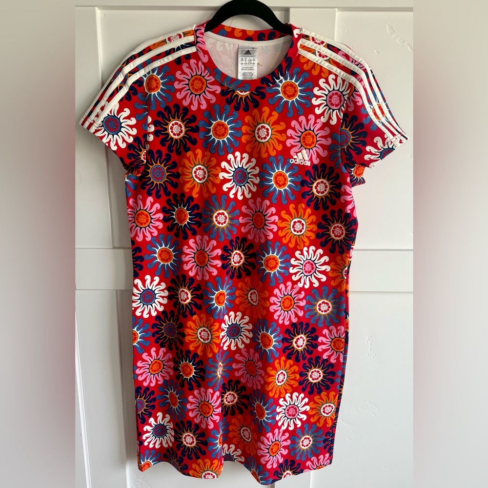 NWOT Adidas x Farm Rio Floral Patterned Dress with Stripes Size XL - Picture 8 of 8
